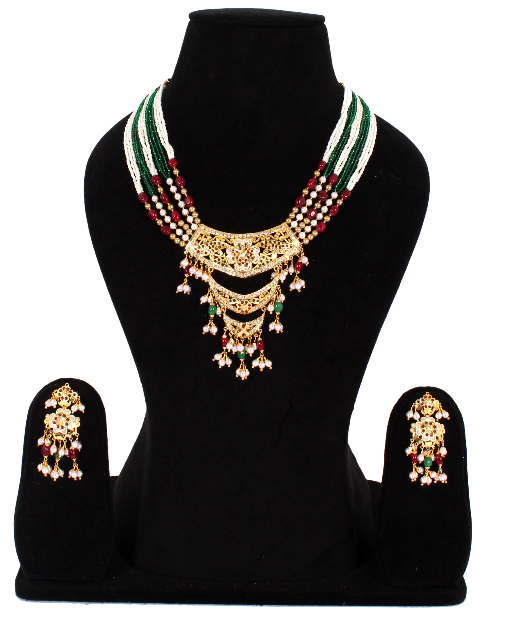 Jadau necklace sets in one gram gold jewellery