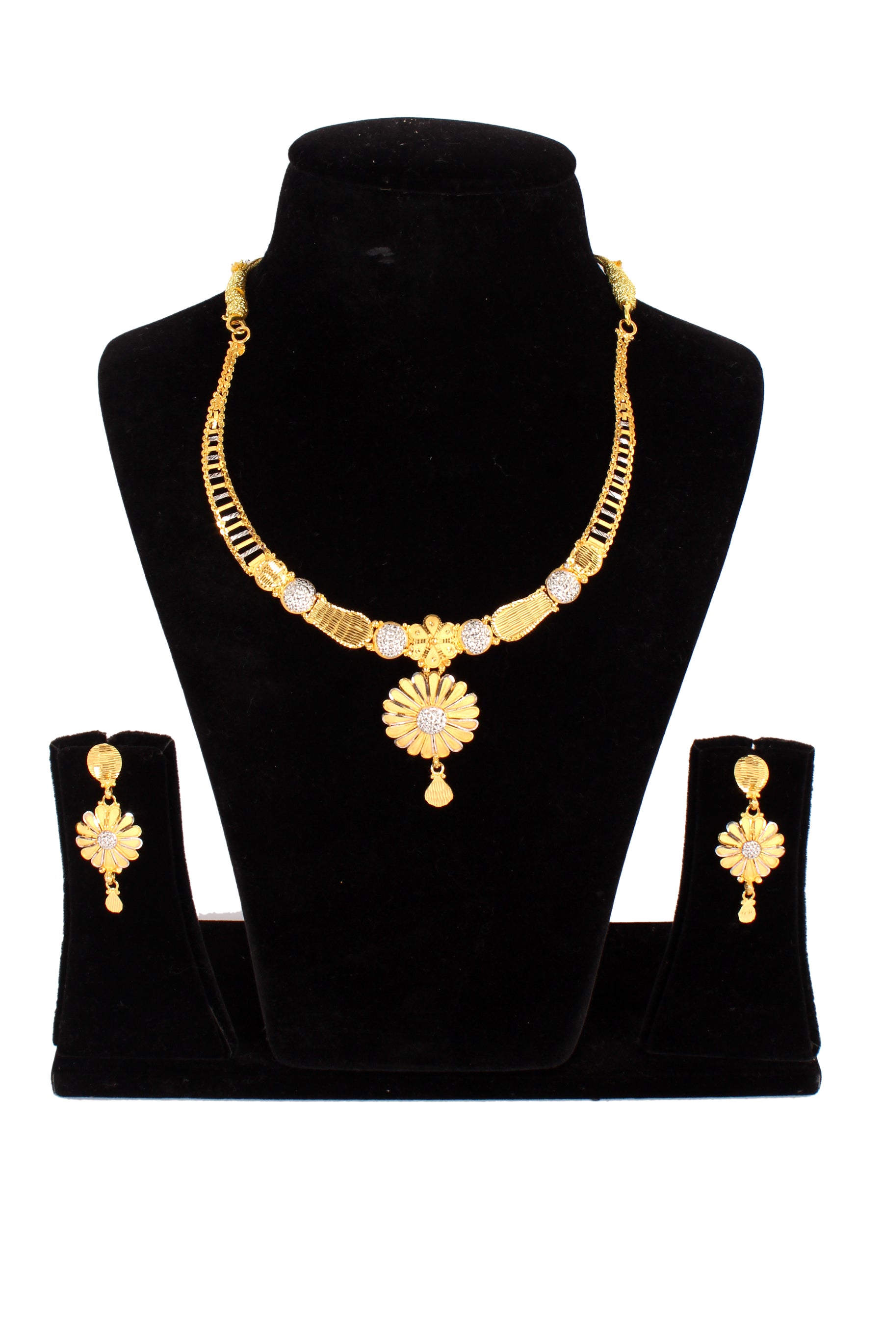 One gram pure gold jewellery gold look necklace set