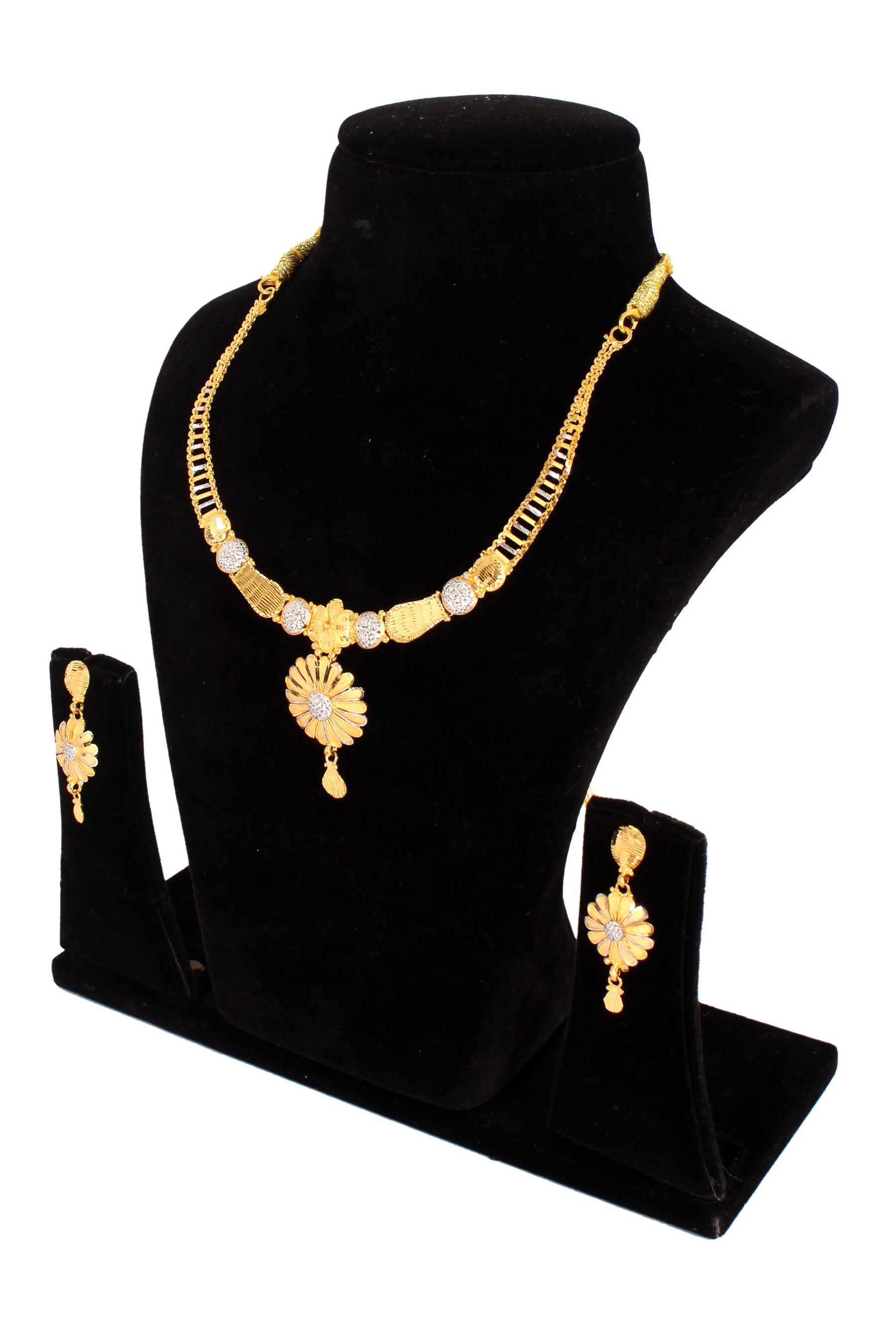 One gram pure gold jewellery gold look necklace set