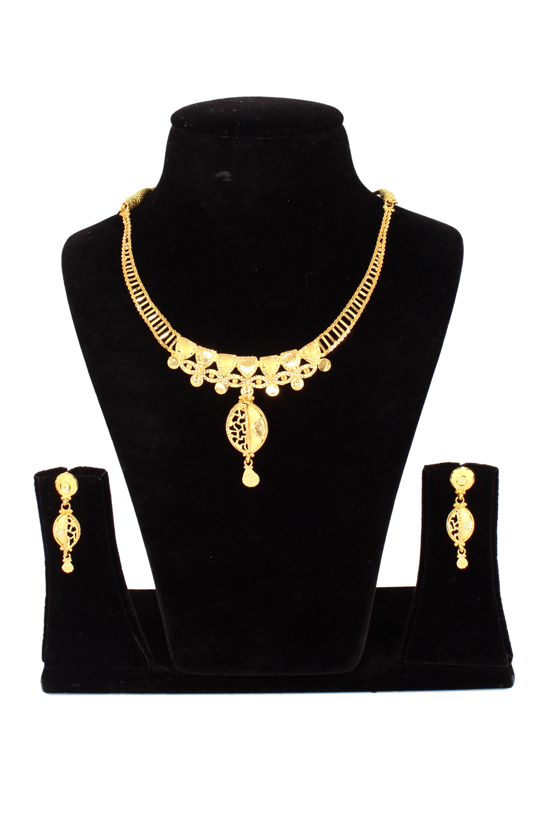 One gram pure gold jewellery gold look necklace set