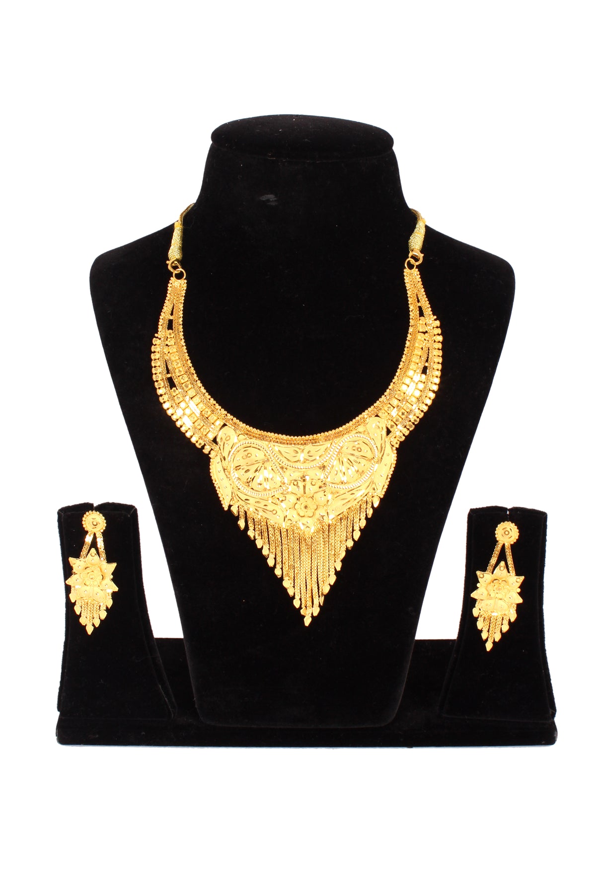 One gram pure gold jewellery gold look necklace set