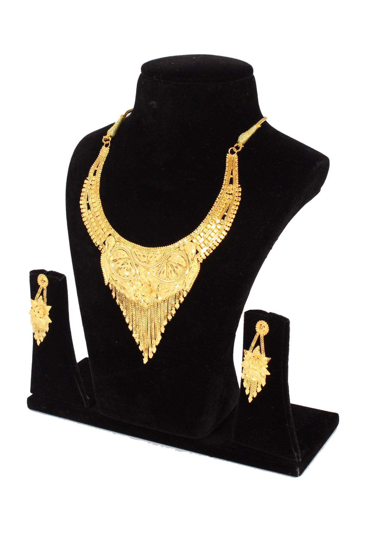 One gram pure gold jewellery gold look necklace set