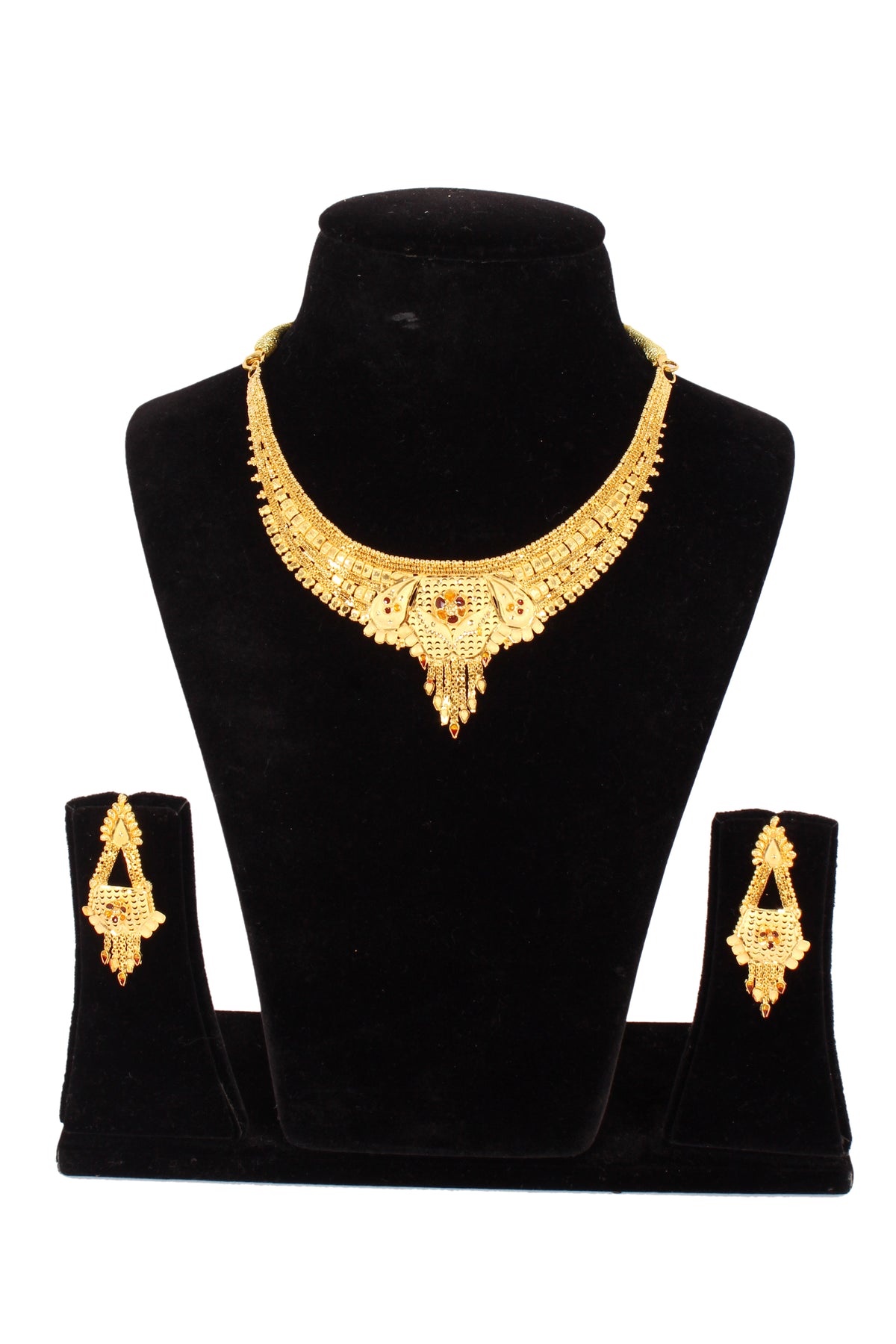 One gram pure gold jewellery gold look necklace set