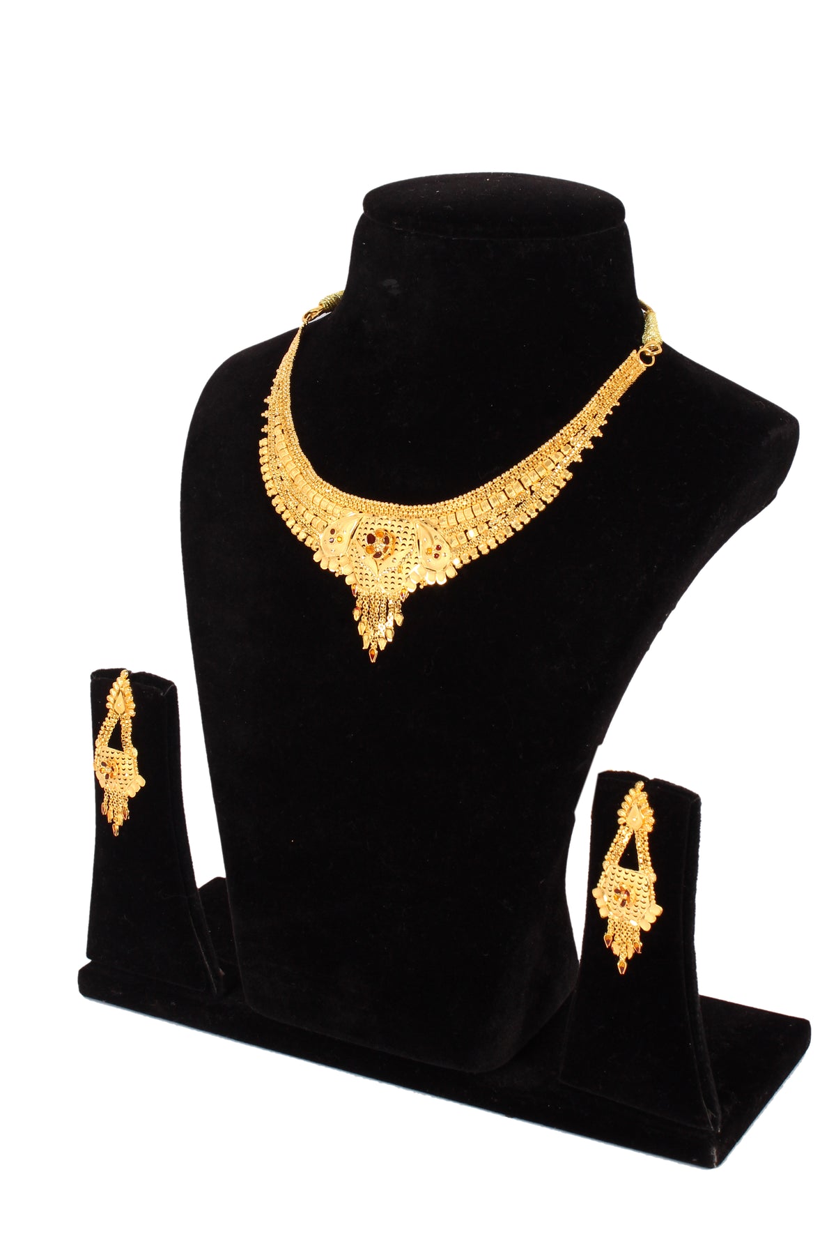 One gram pure gold jewellery gold look necklace set