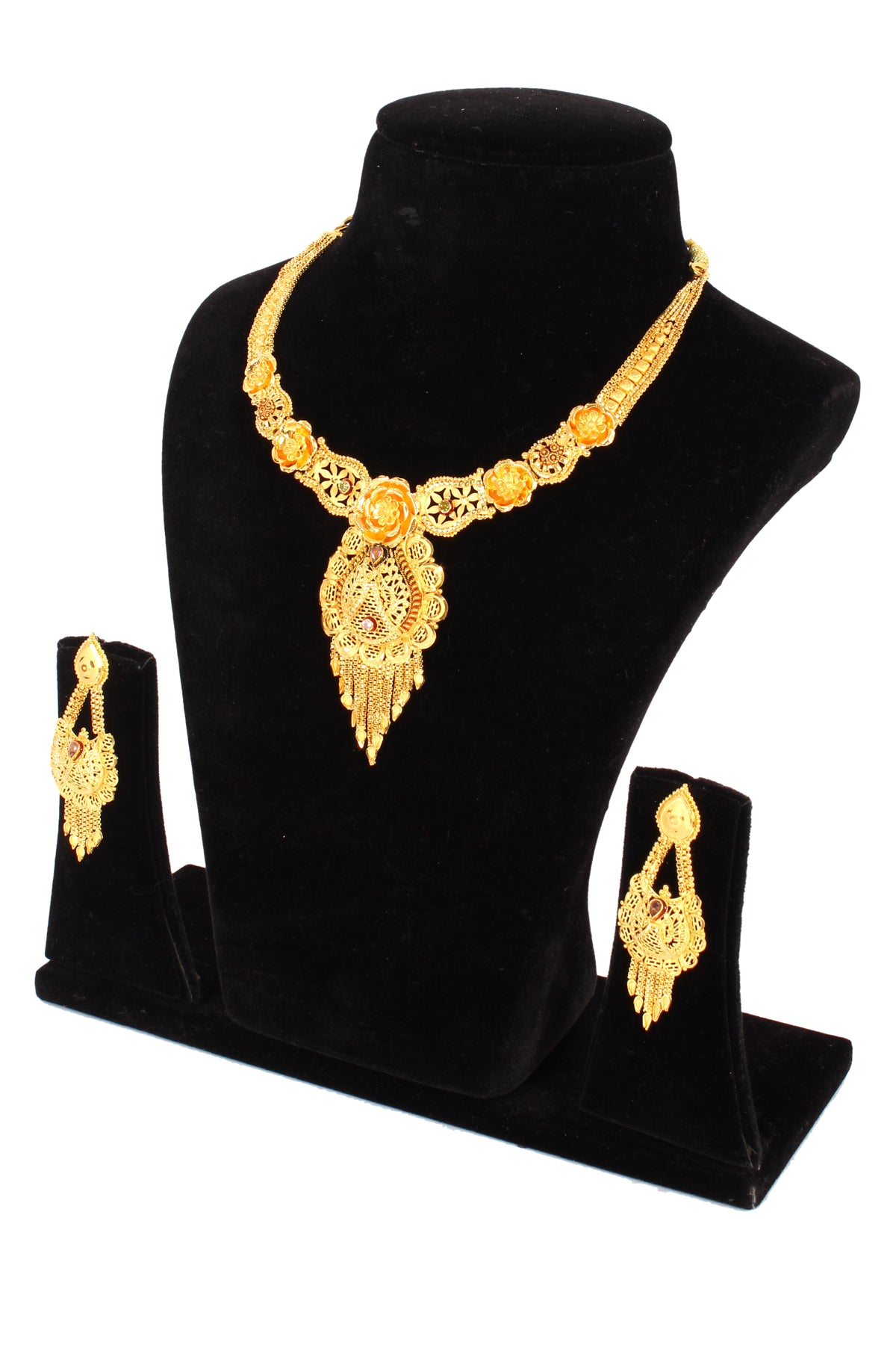 One gram pure gold jewellery gold look necklace set