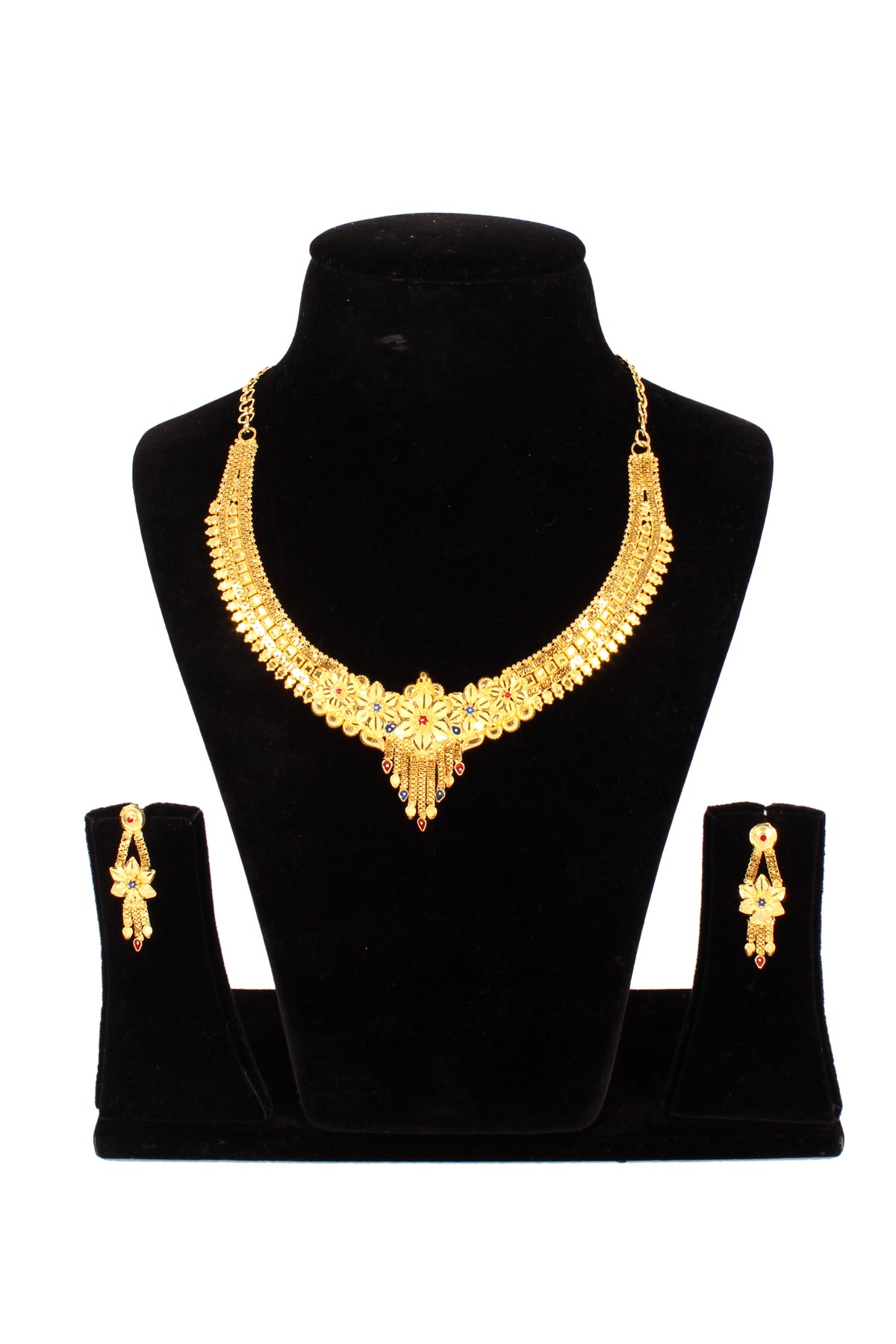 One gram pure gold jewellery gold look necklace set