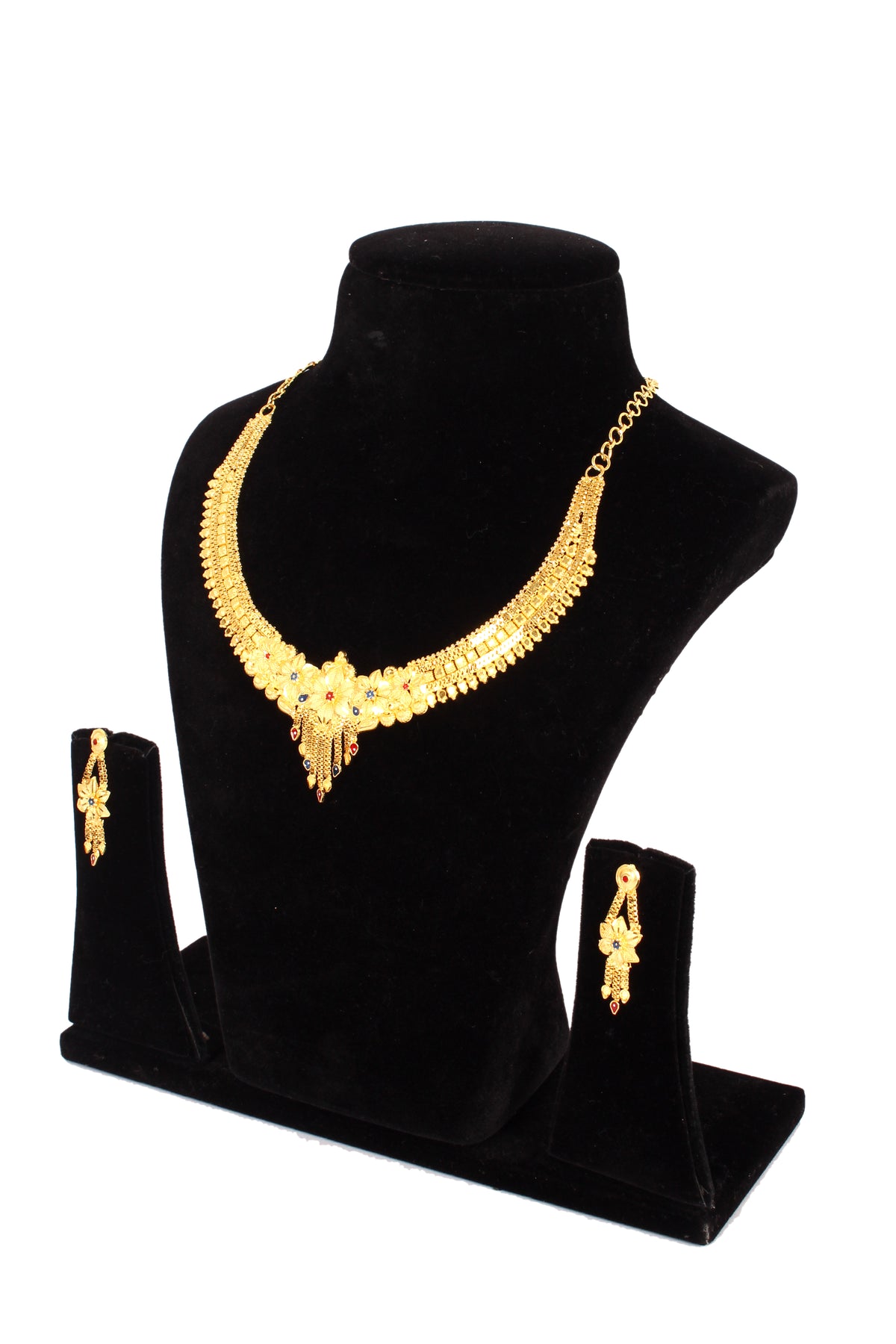 One gram pure gold jewellery gold look necklace set