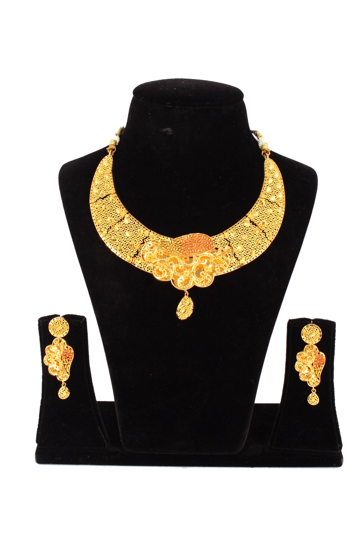 One gram pure gold jewellery gold look necklace set