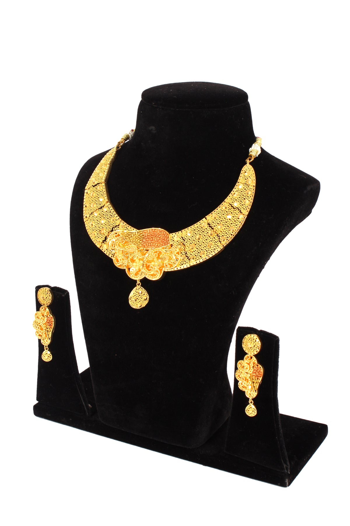 One gram pure gold jewellery gold look necklace set