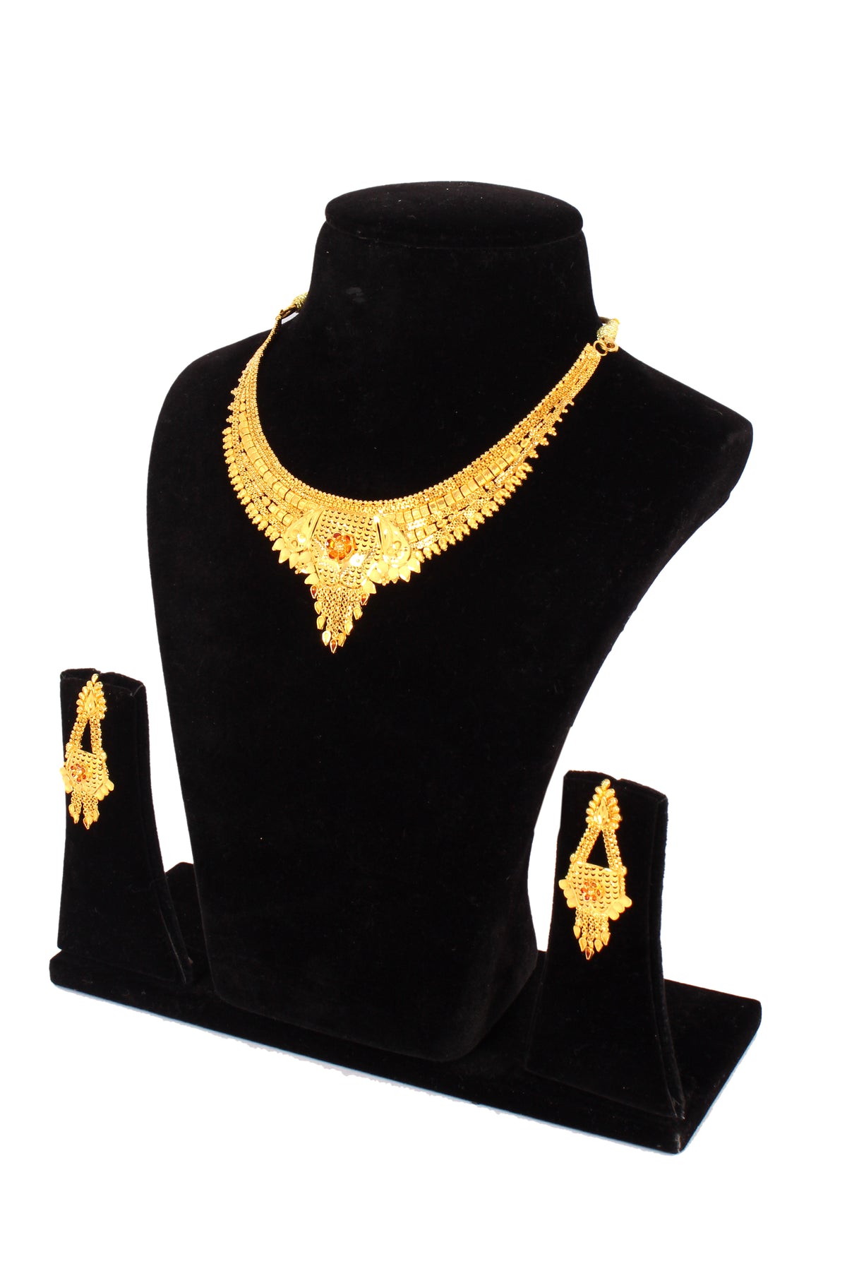 One gram pure gold jewellery gold look necklace set