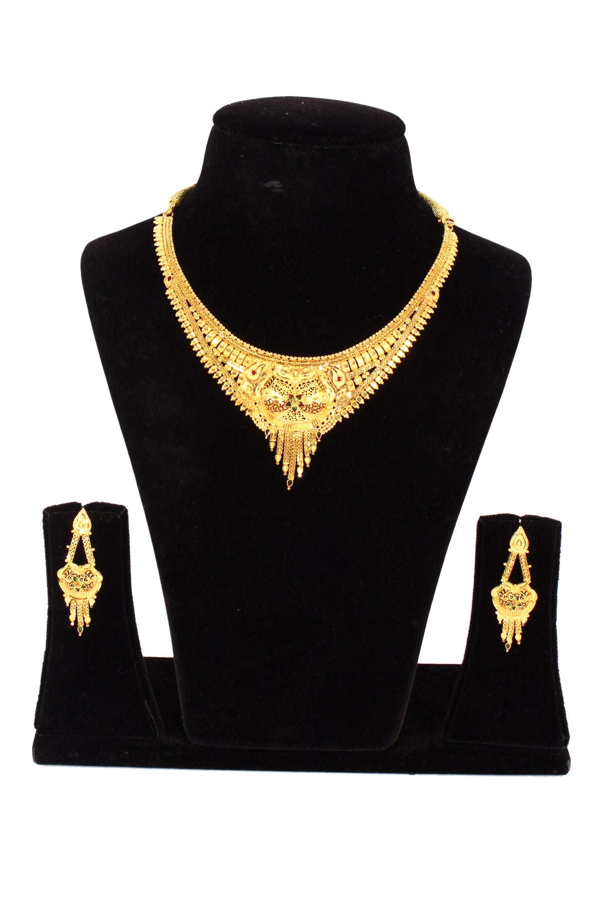 One gram pure gold jewellery gold look necklace set