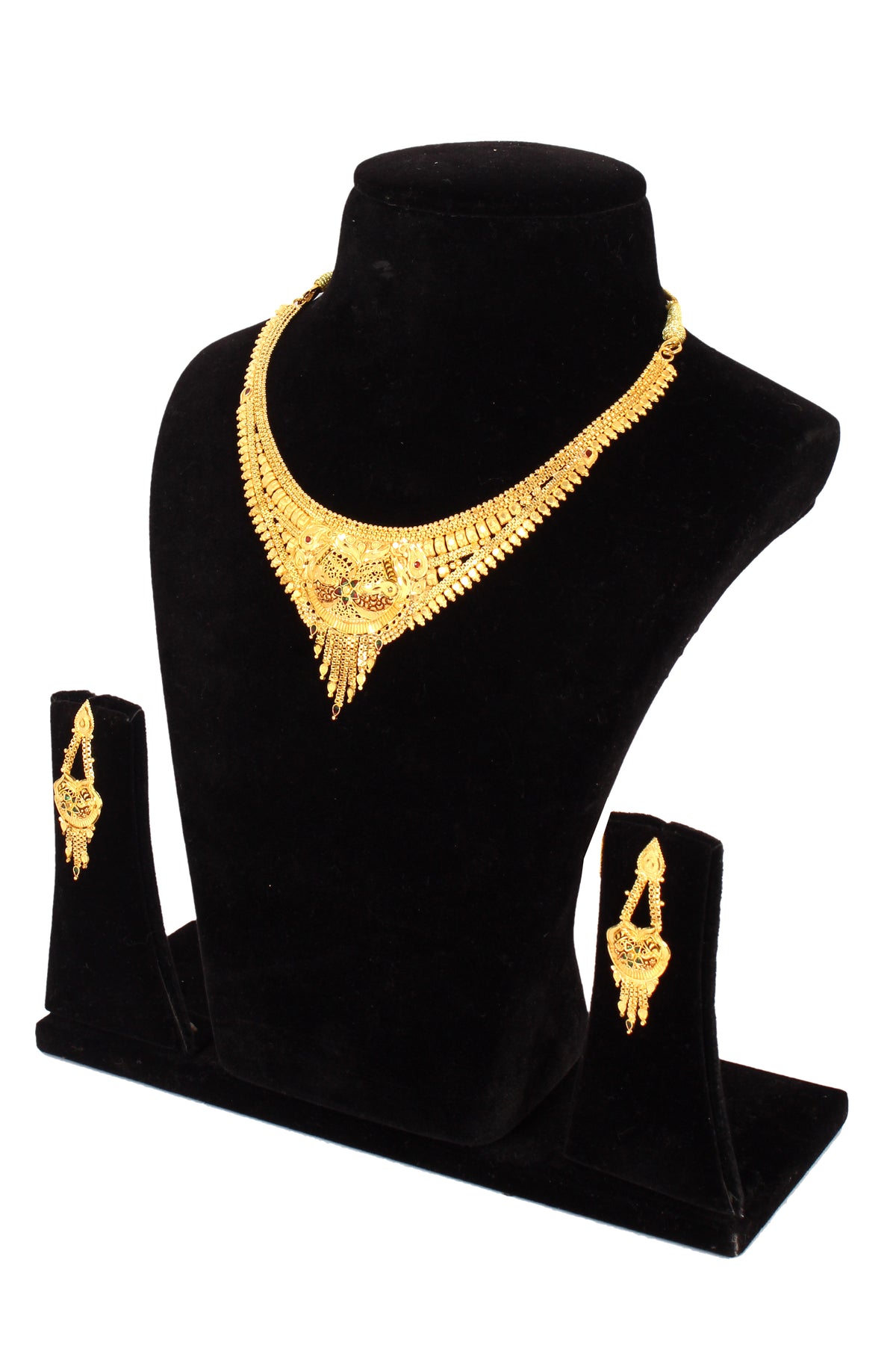 One gram pure gold jewellery gold look necklace set