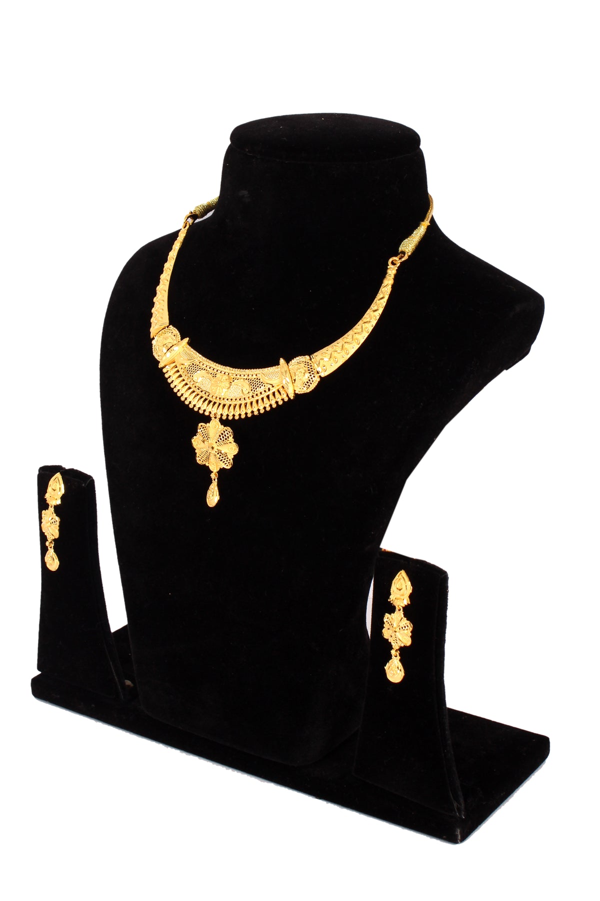 One gram pure gold jewellery gold look necklace set