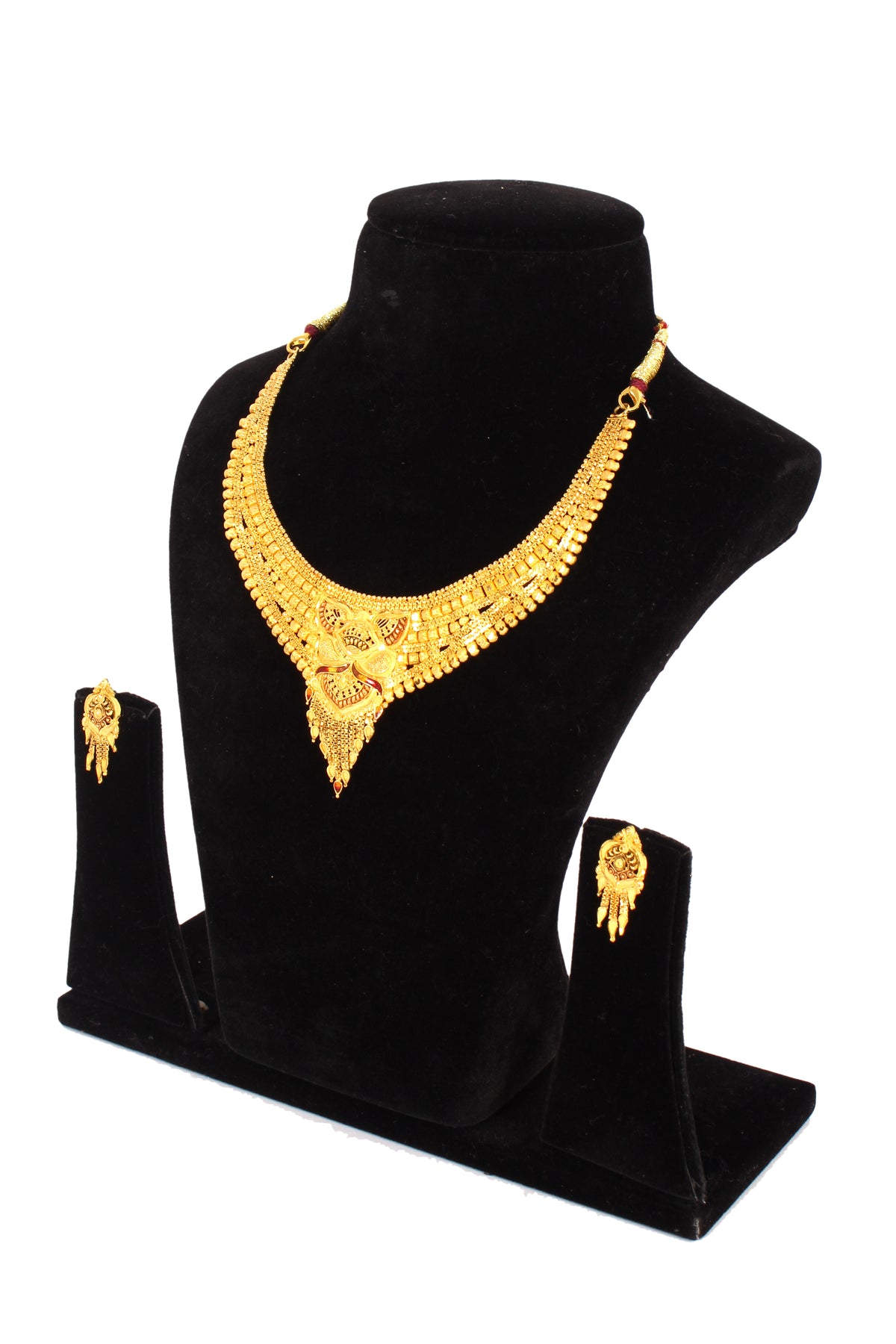 One gram pure gold jewellery gold look necklace set