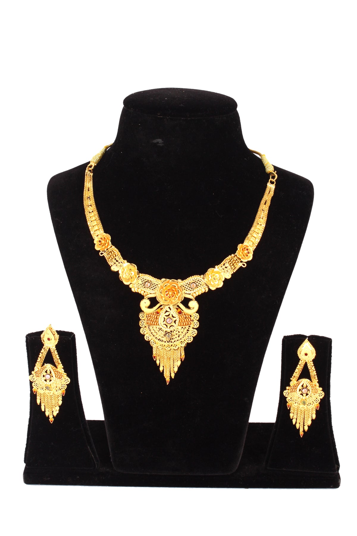 One gram pure gold jewellery gold look necklace set