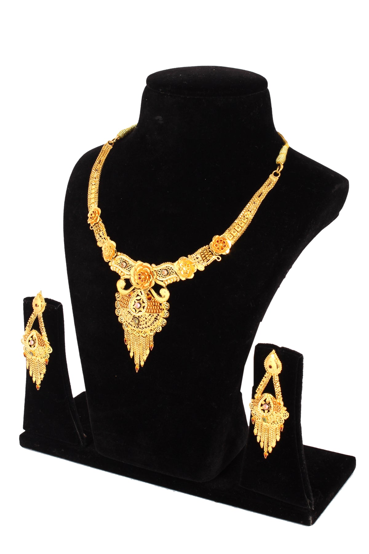 One gram pure gold jewellery gold look necklace set