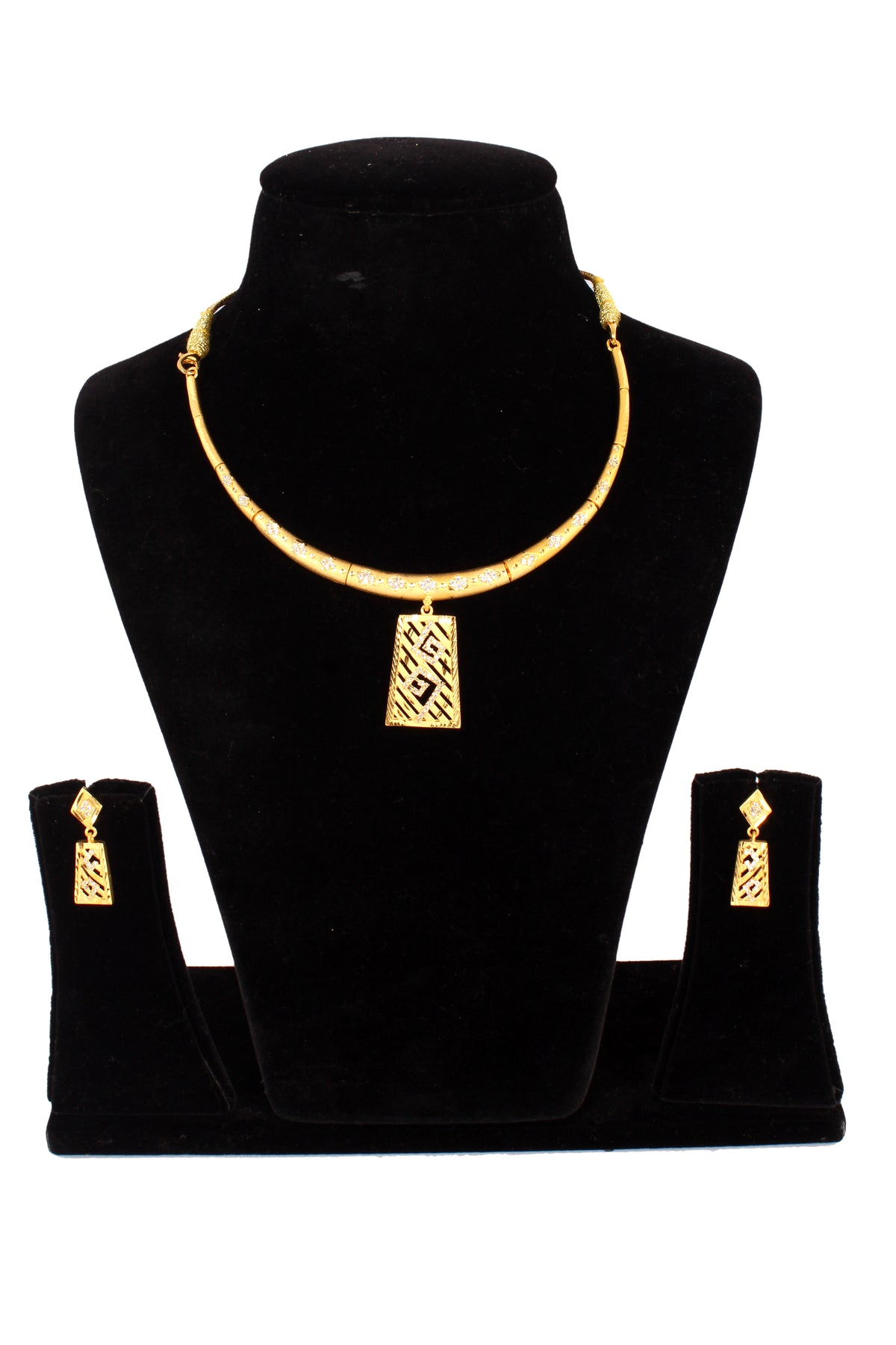 One gram pure gold jewellery gold look necklace set