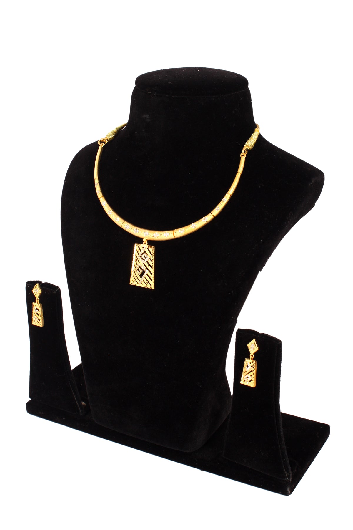 One gram pure gold jewellery gold look necklace set