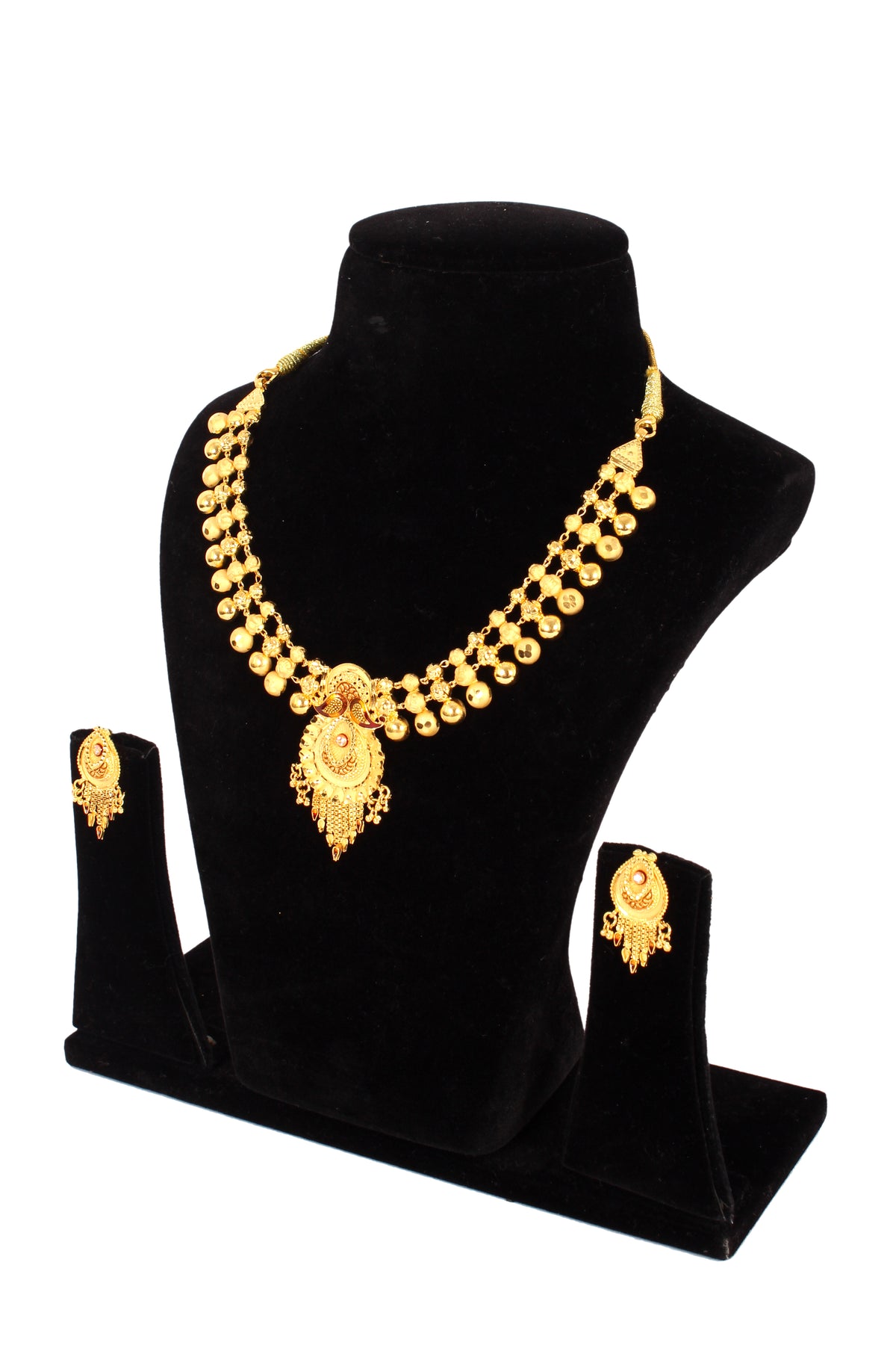 One gram pure gold jewellery gold look necklace set