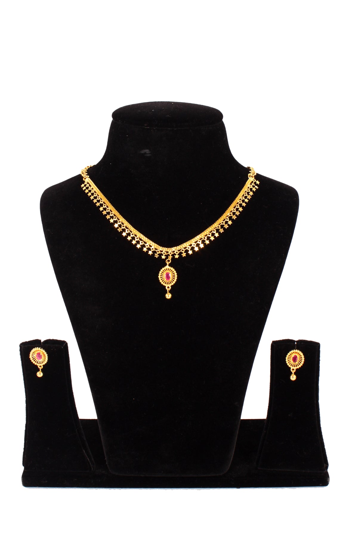 One gram pure gold jewellery gold look necklace set