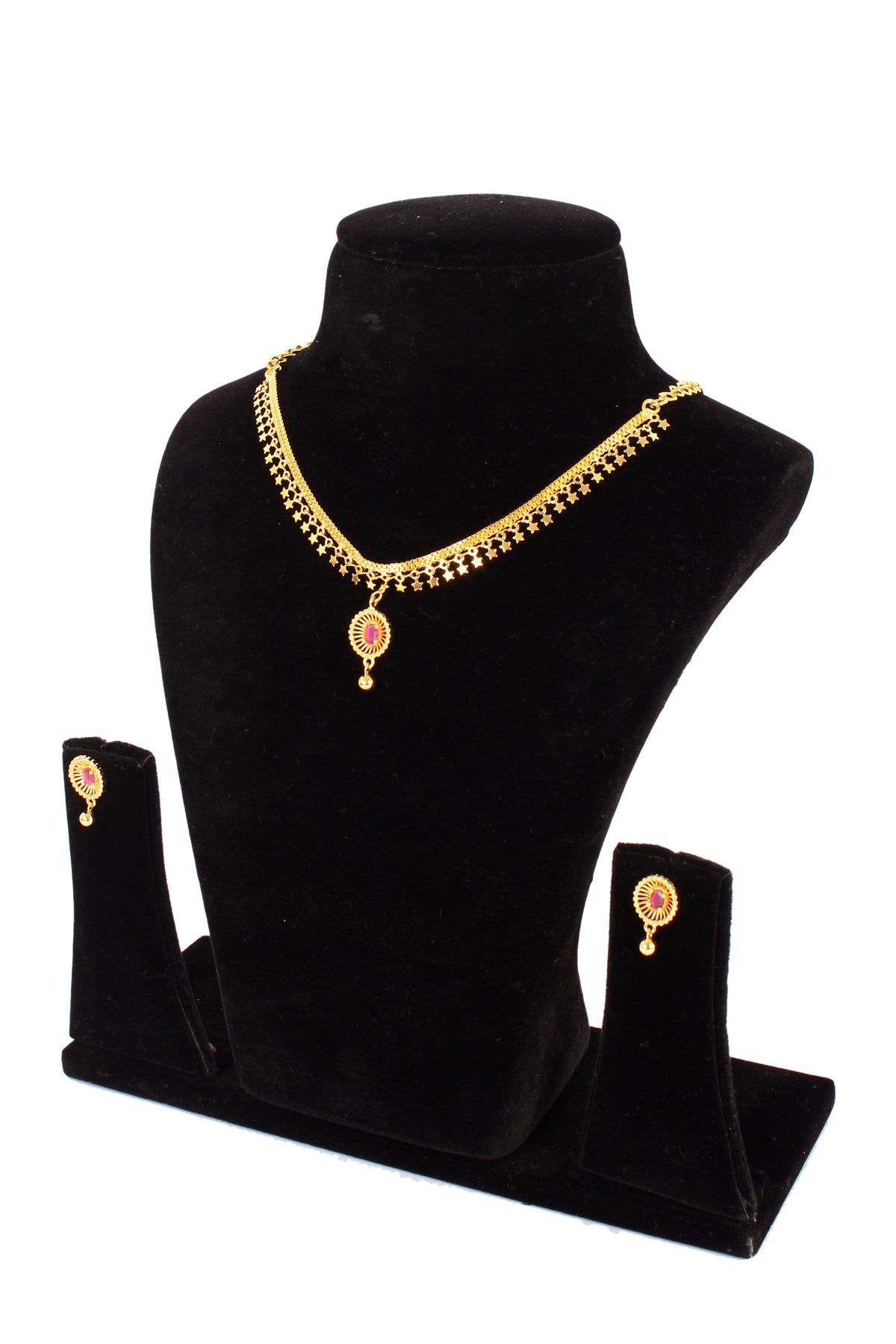 One gram pure gold jewellery gold look necklace set