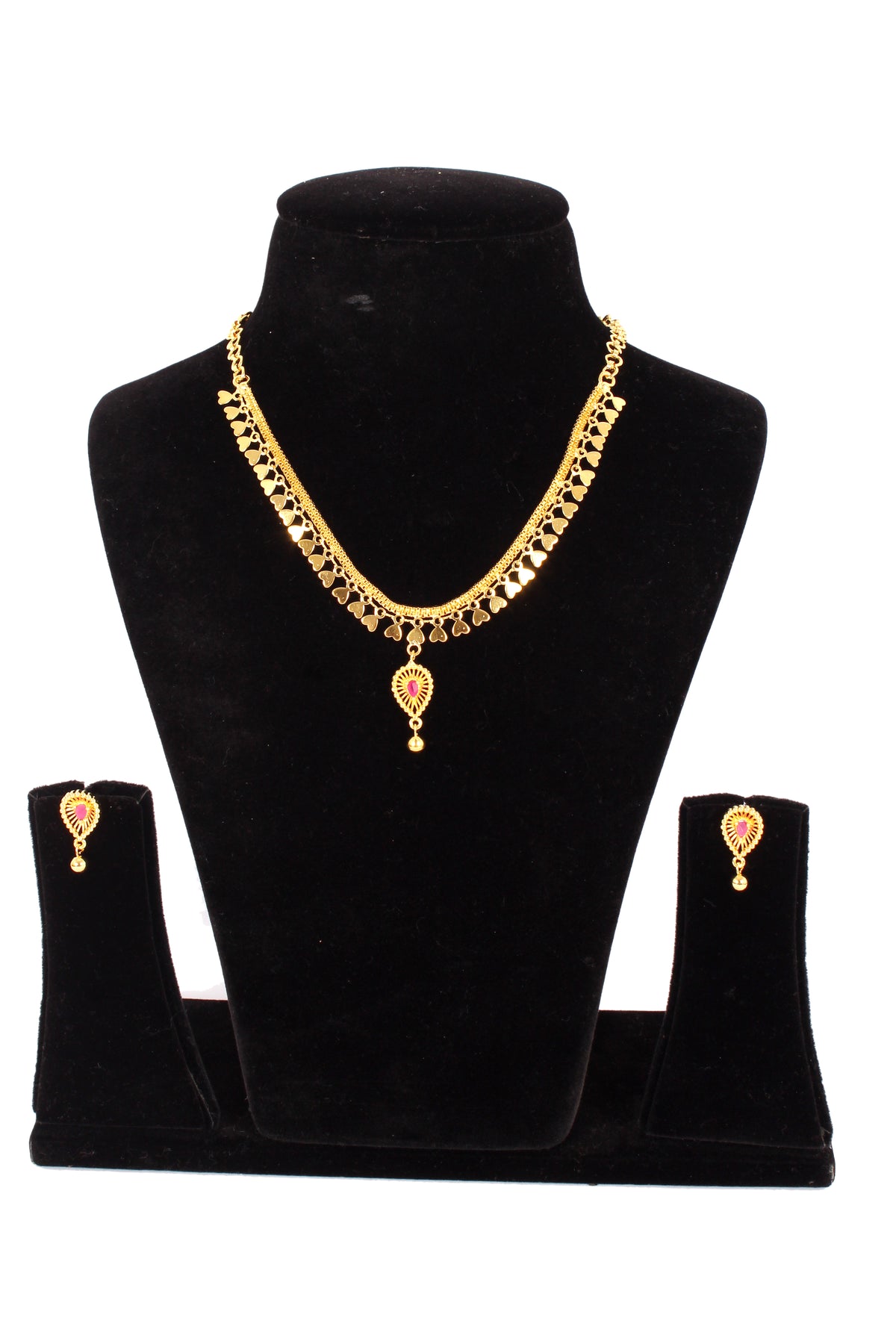 One gram pure gold jewellery gold look necklace set