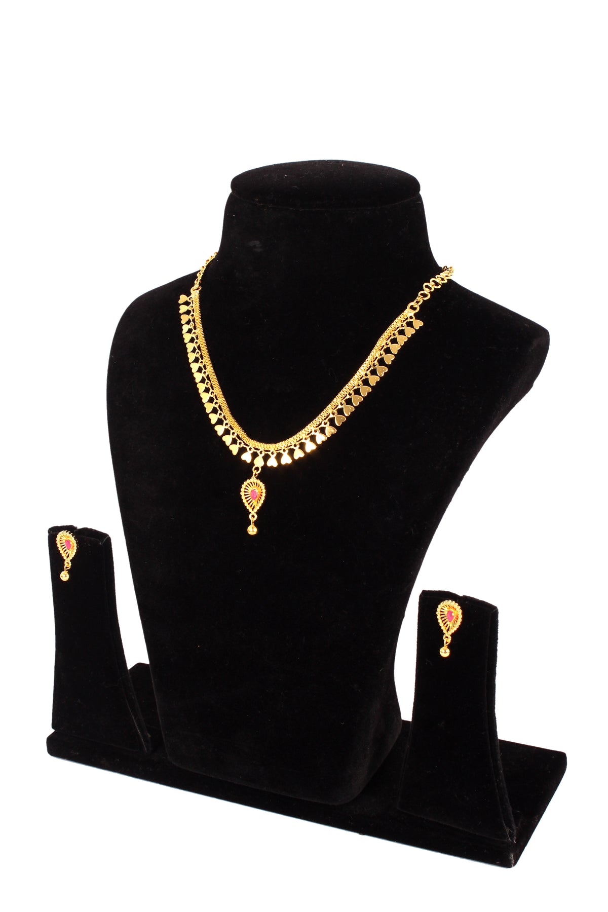 One gram pure gold jewellery gold look necklace set