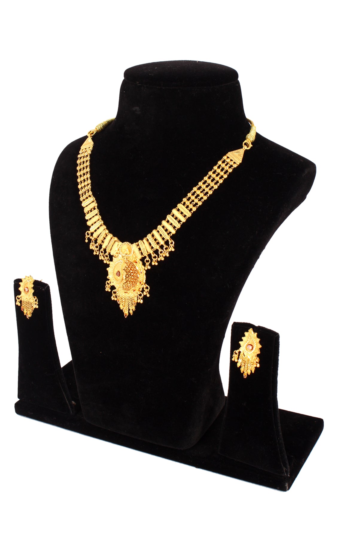 One gram pure gold jewellery gold look necklace set