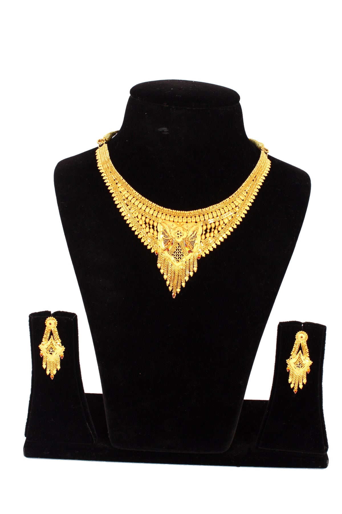 One gram pure gold jewellery gold look necklace set