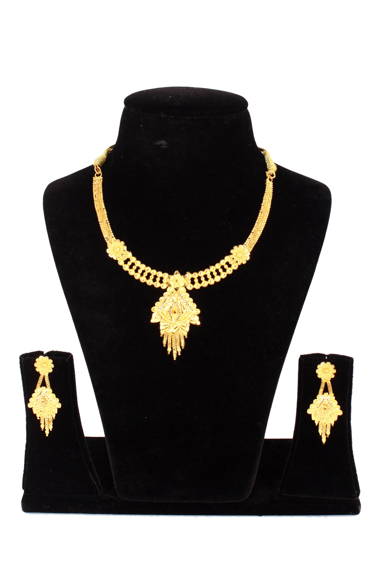 One gram pure gold jewellery gold look necklace set