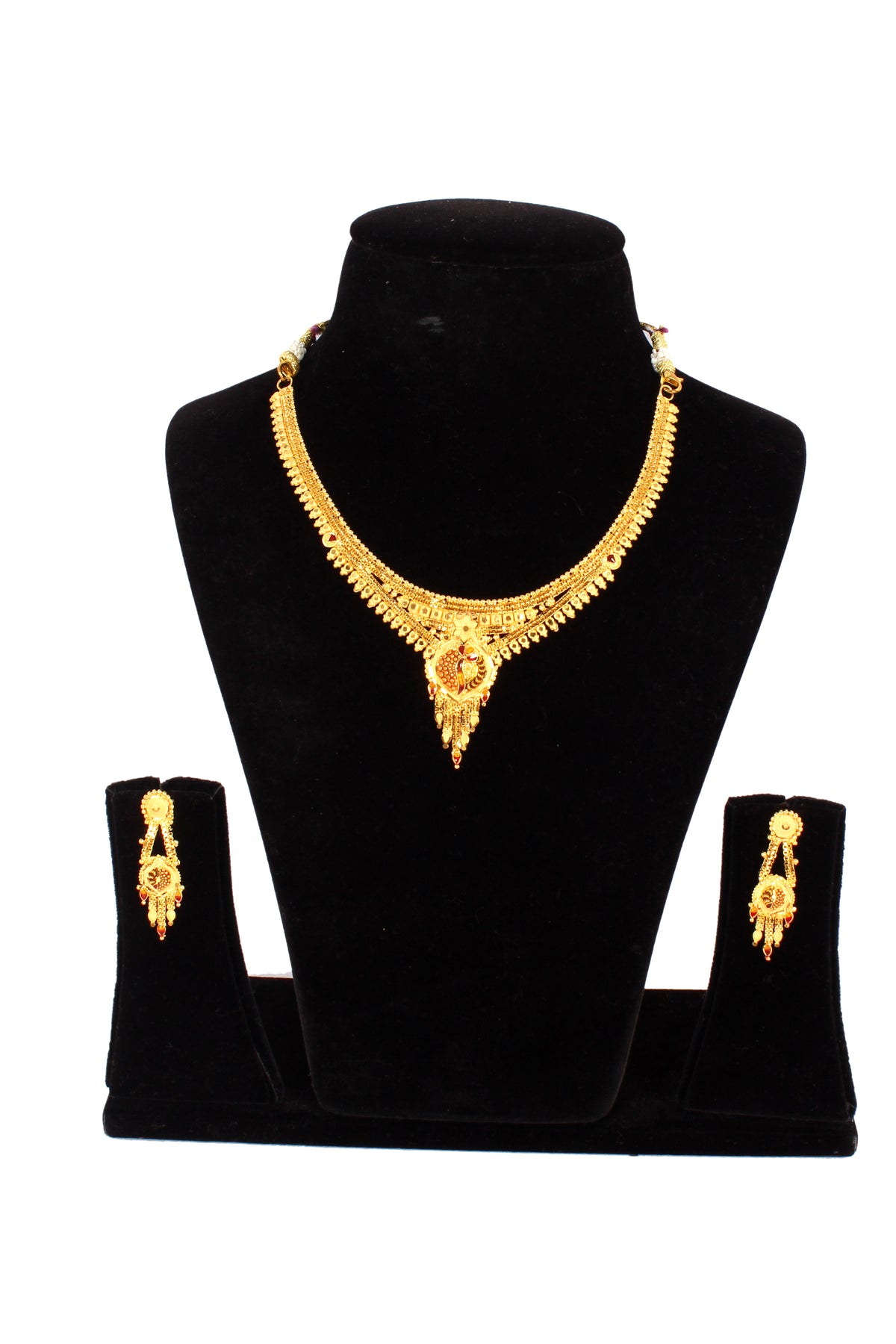 One gram pure gold jewellery gold look necklace set