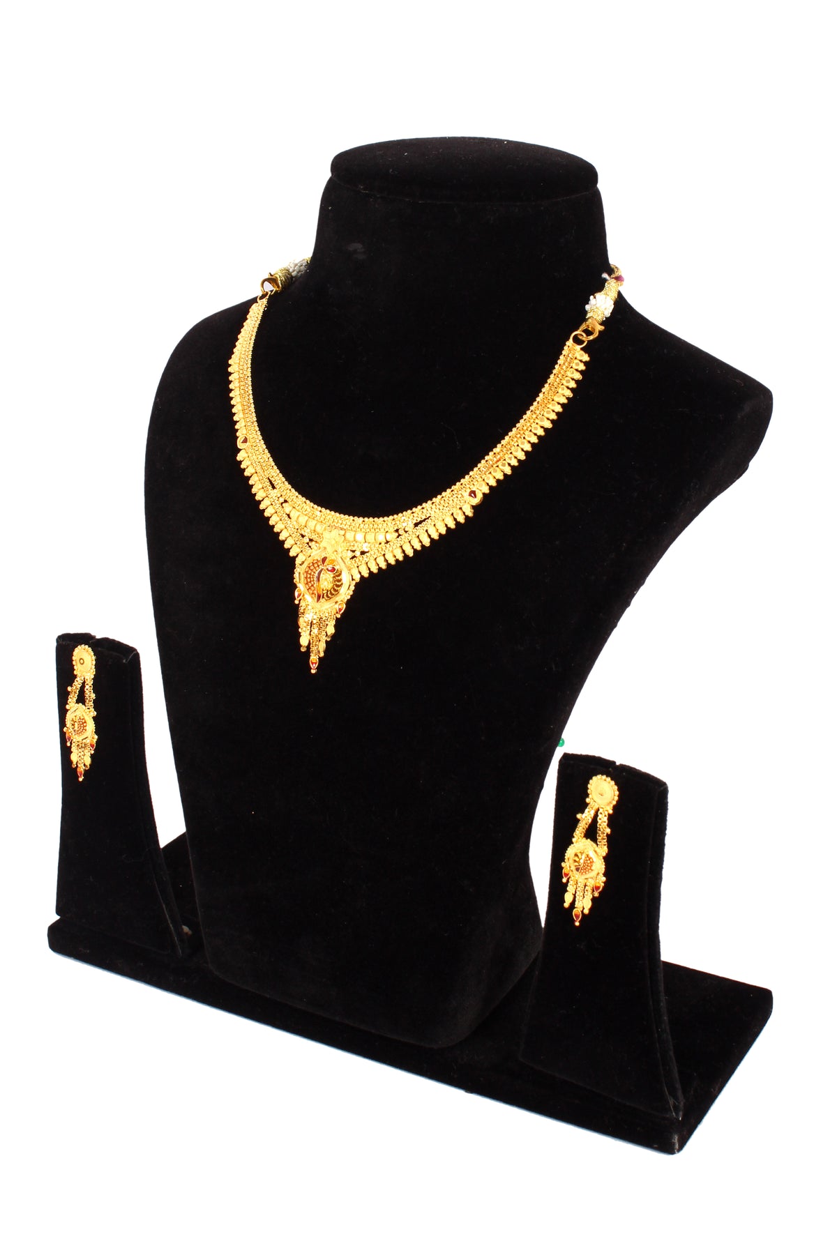 One gram pure gold jewellery gold look necklace set