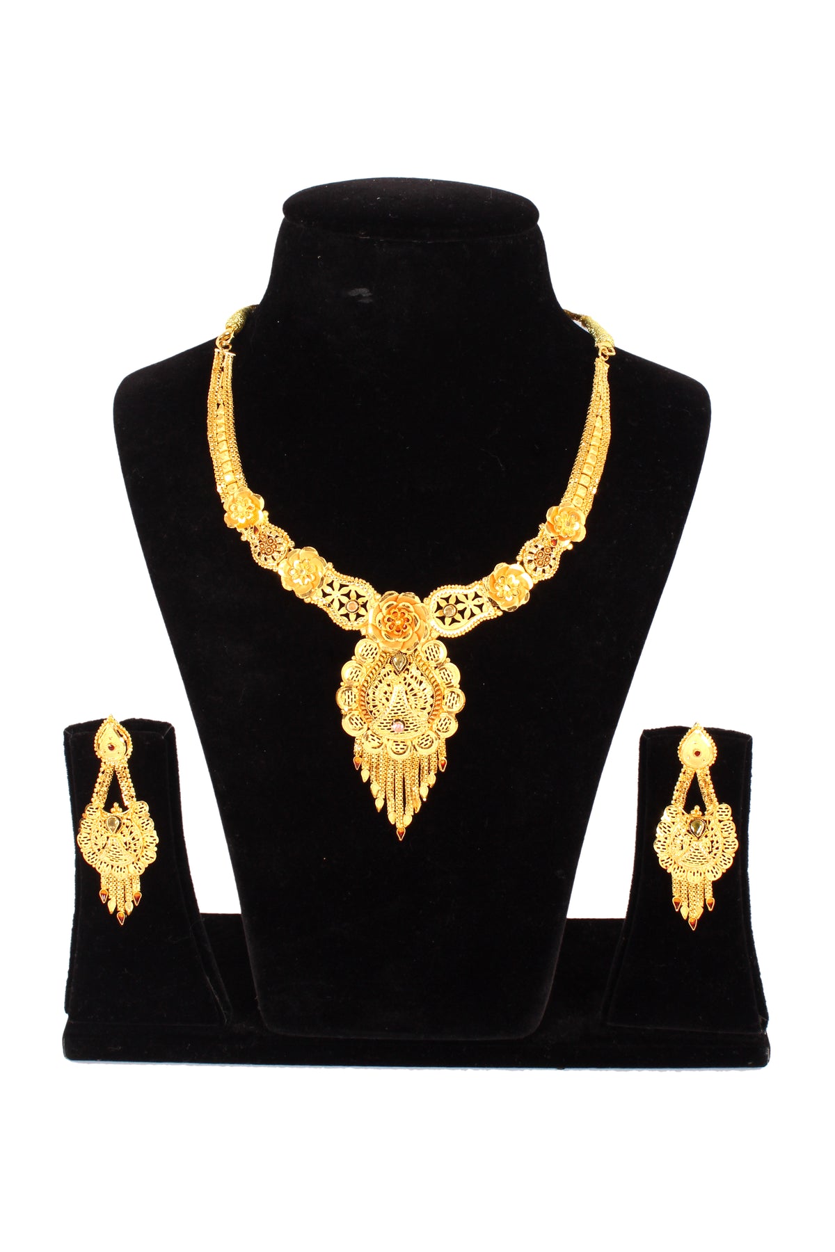 One gram pure gold jewellery gold look necklace set