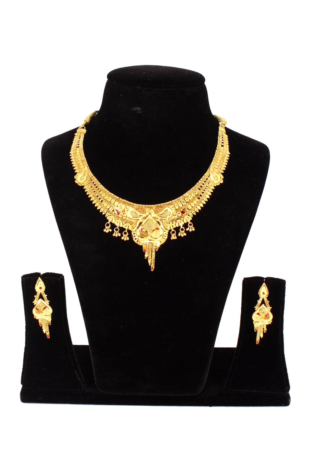 One gram pure gold jewellery gold look necklace set