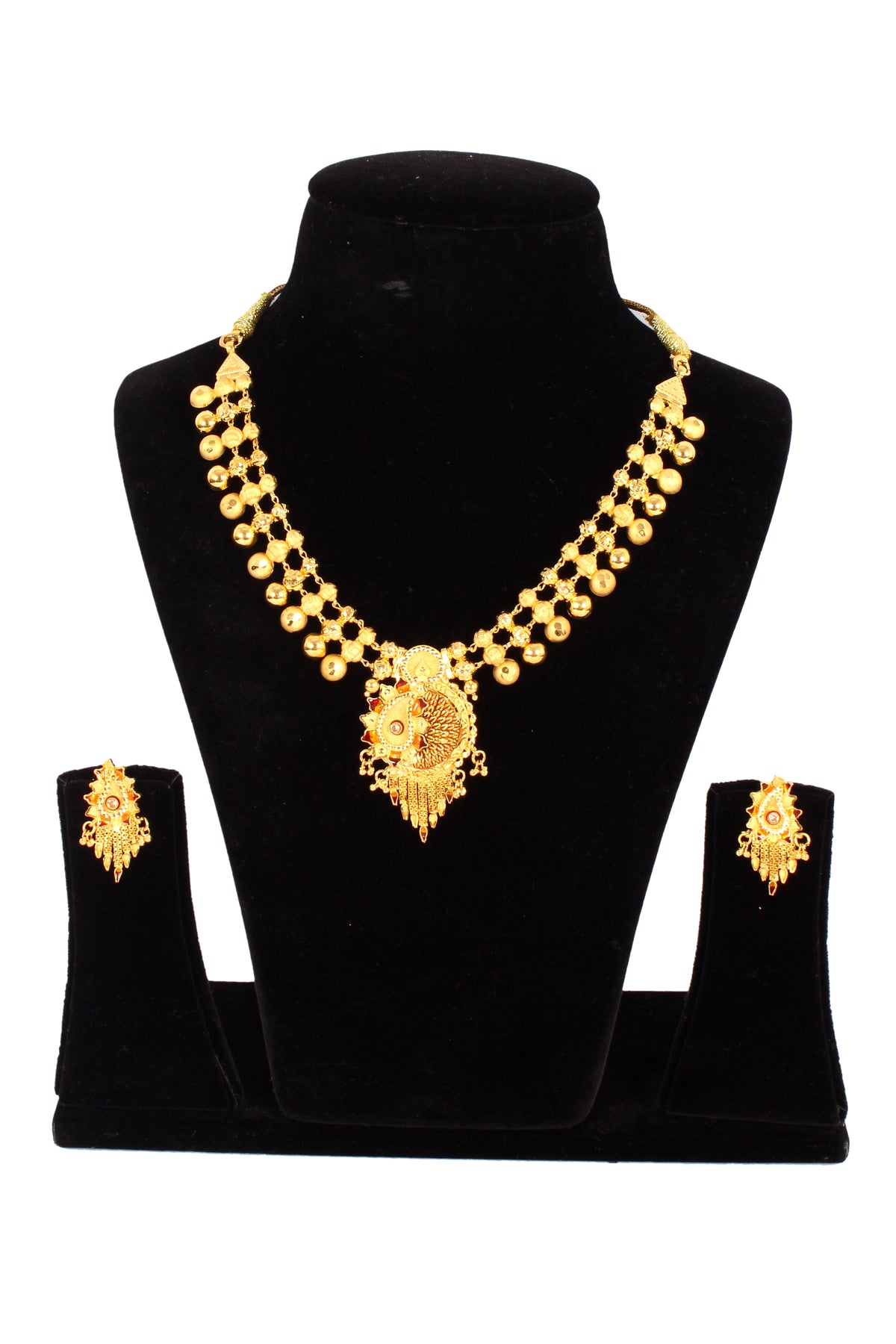 One gram pure gold jewellery gold look necklace set