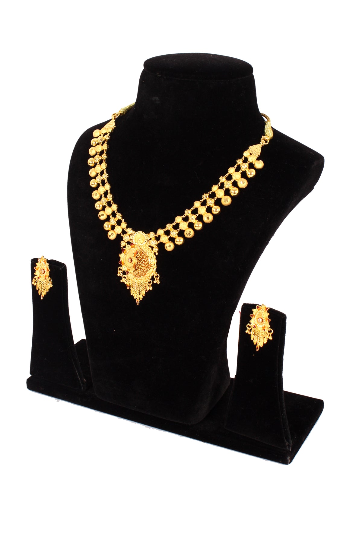 One gram pure gold jewellery gold look necklace set