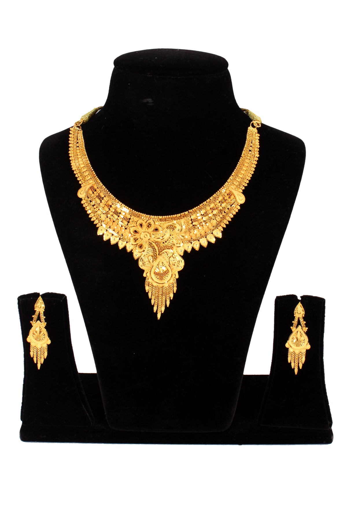 One gram pure gold jewellery gold look necklace set