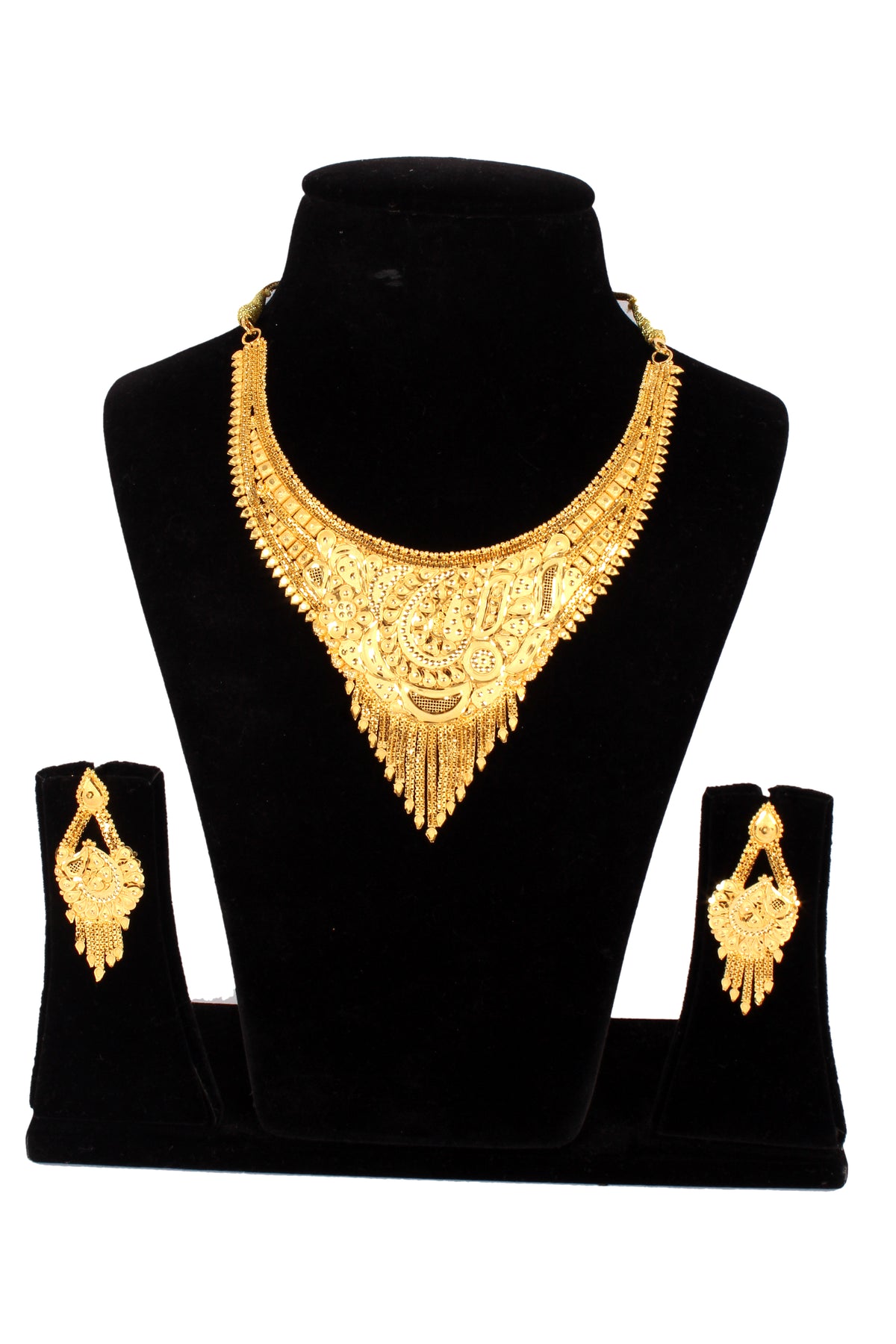 One gram pure gold jewellery gold look necklace set