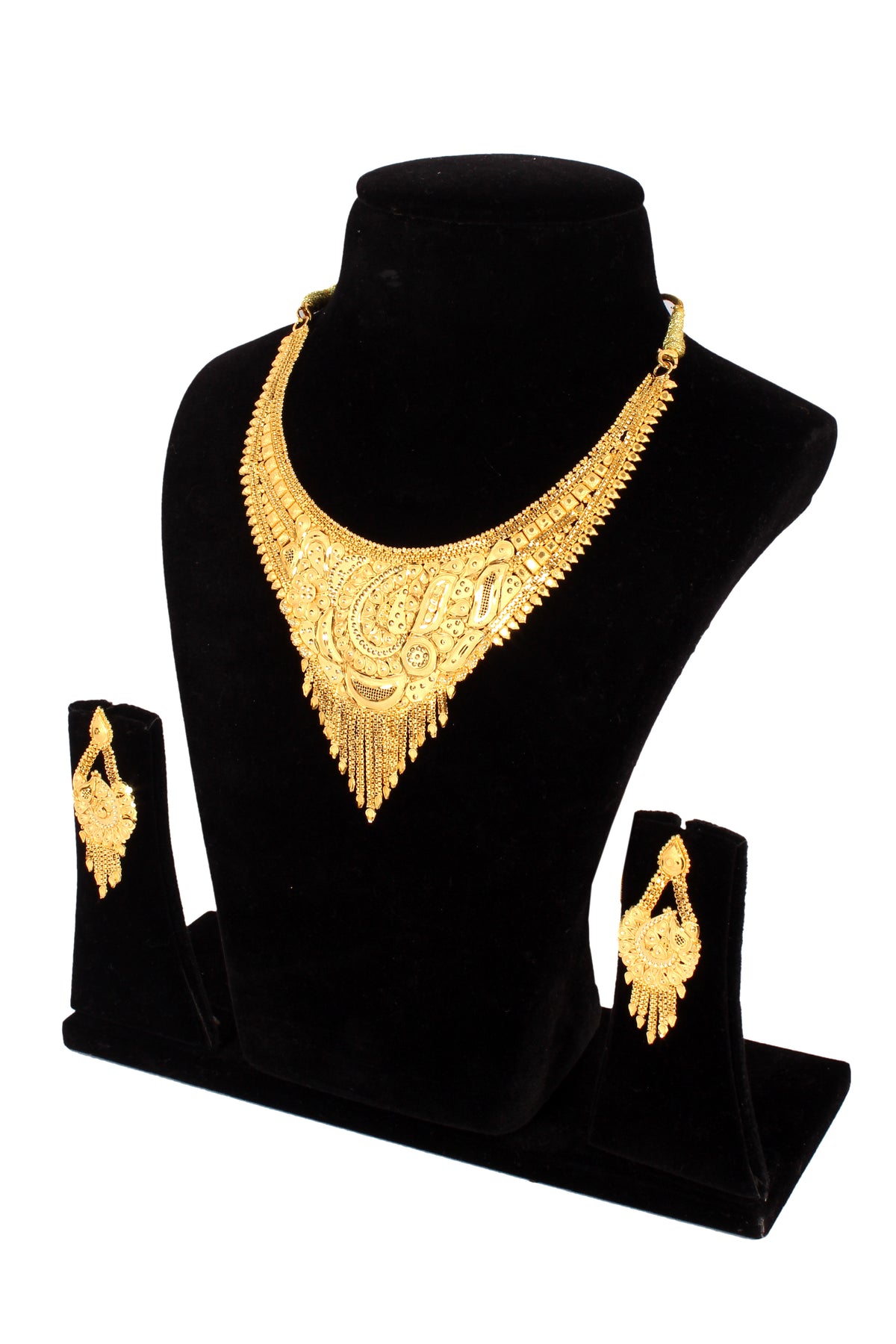 One gram pure gold jewellery gold look necklace set