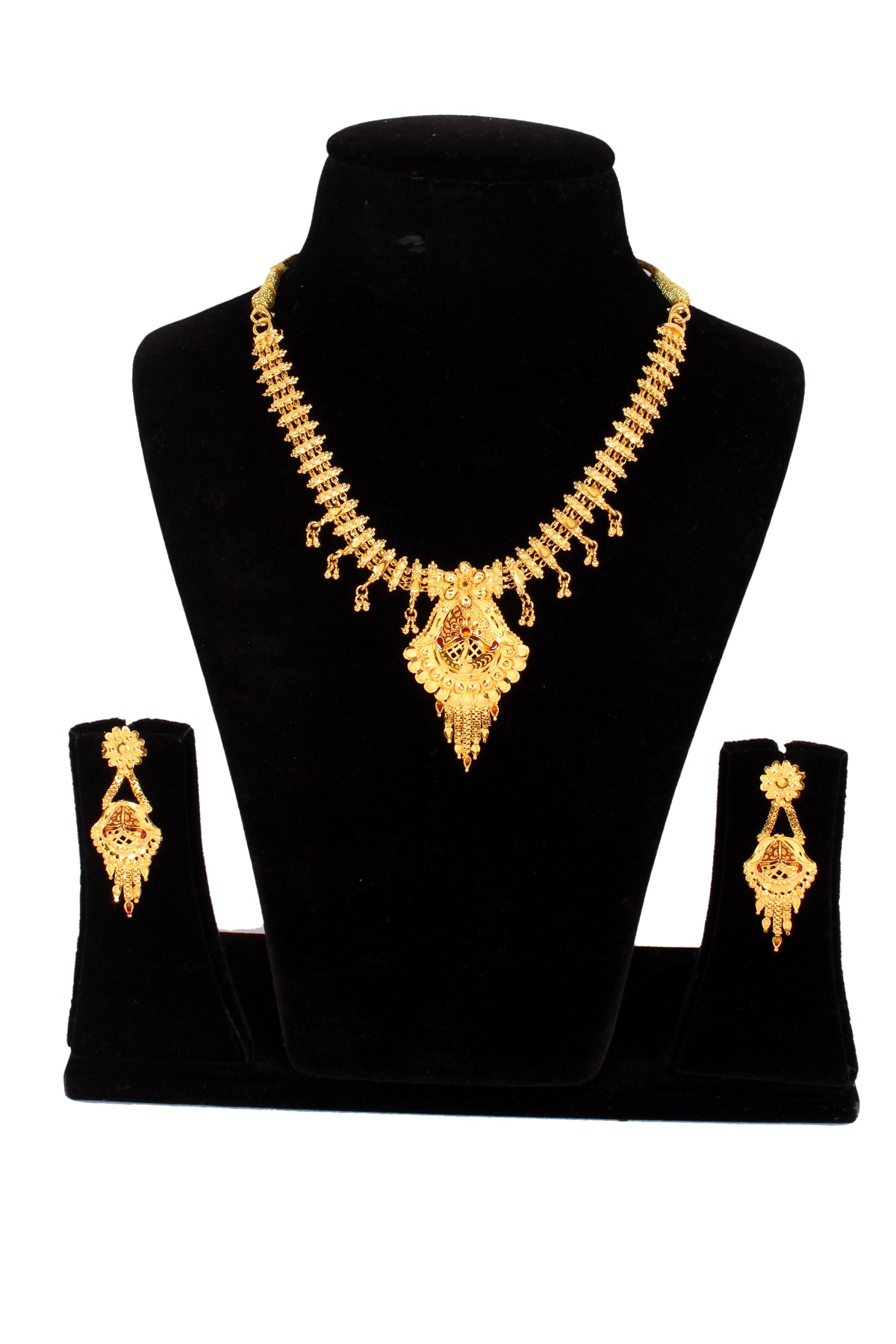 One gram pure gold jewellery gold look necklace set