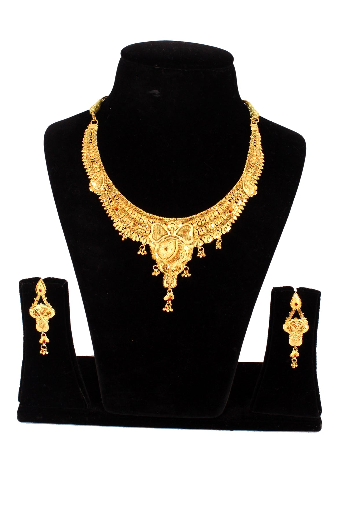 One gram pure gold jewellery gold look necklace set