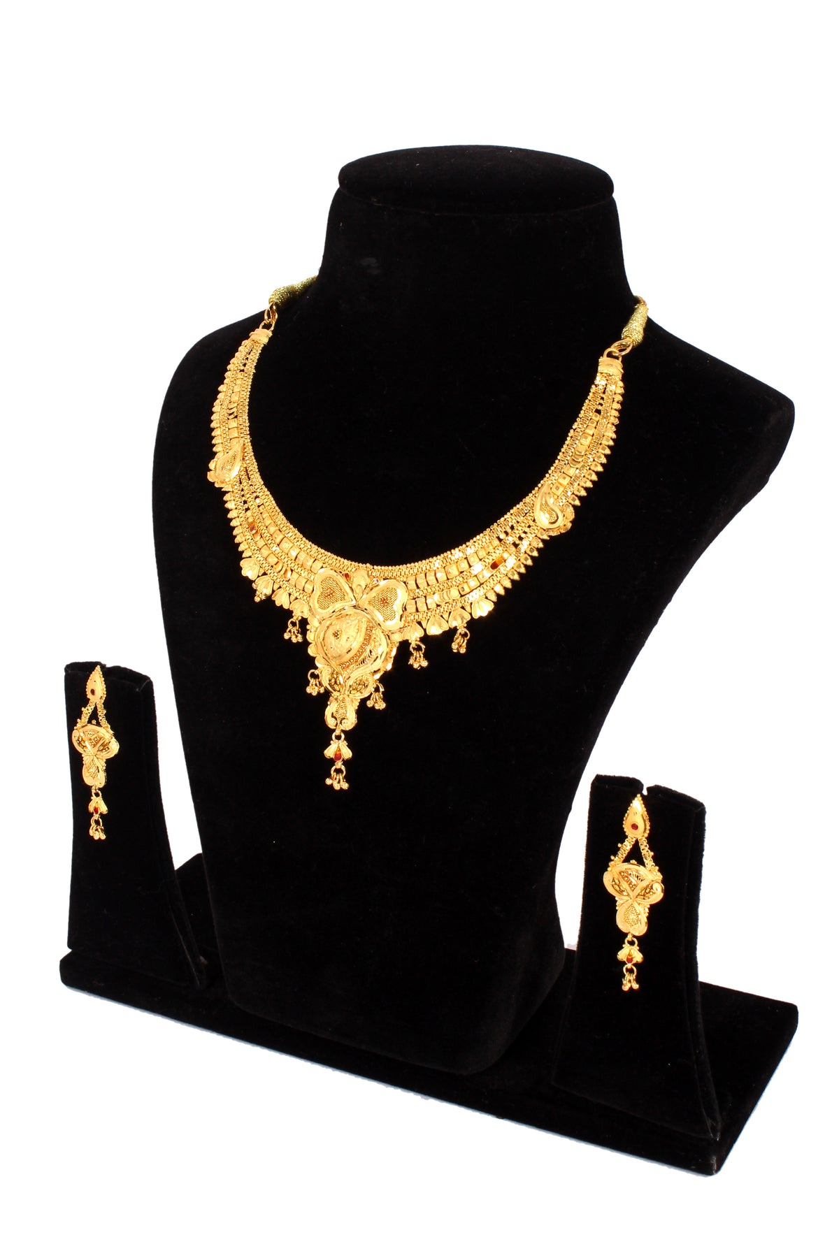 One gram pure gold jewellery gold look necklace set