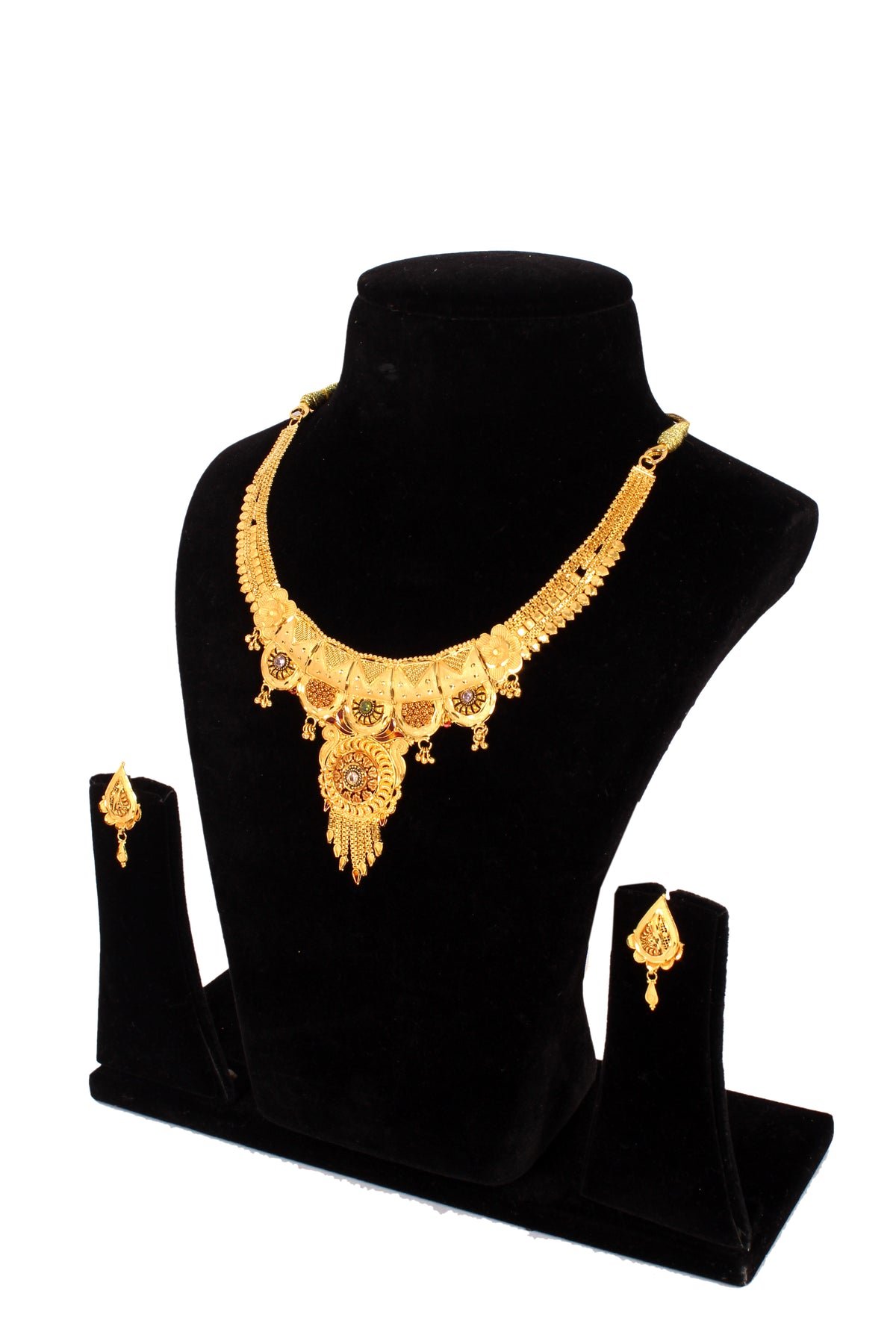 One gram pure gold jewellery gold look necklace set